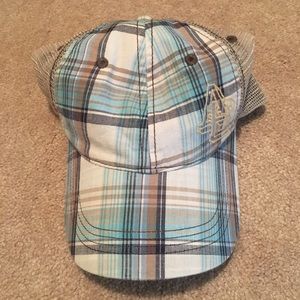 American Eagle plaid trucker hat